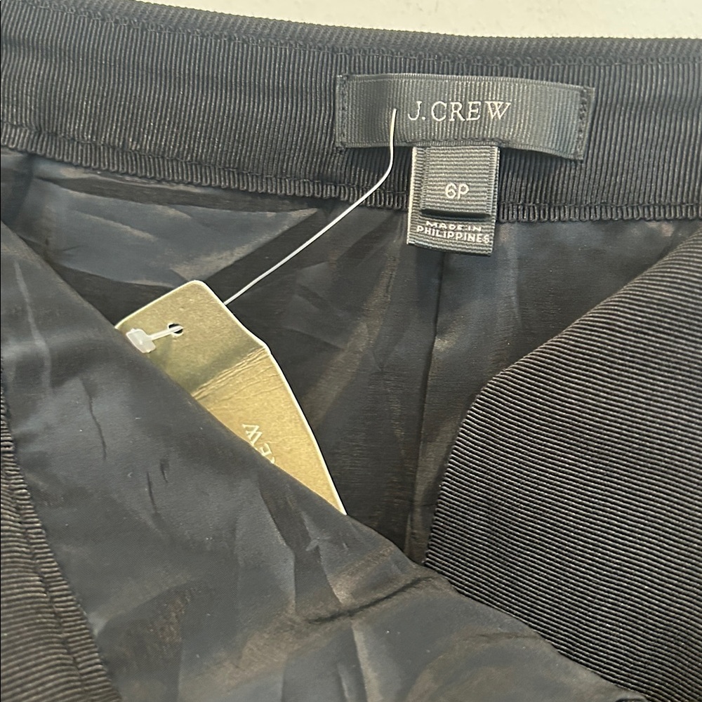 J. Crew Black Career Pencil Skirt with Diagonal Zipper Womens size 6 new - Picture 3 of 4